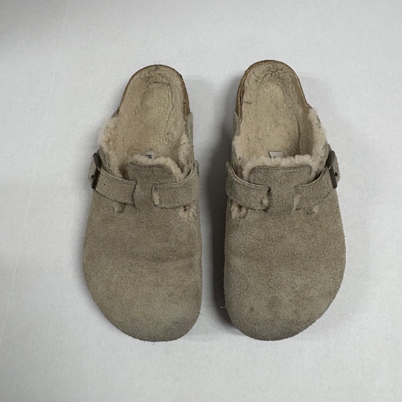 Birkenstock Boston Shearling Suede Leather - Taupe - Size 40. - Picture 5 of 13